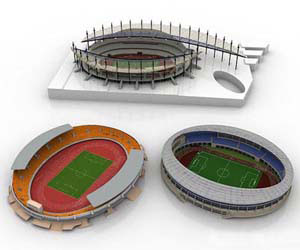 طرح های سه بعدی ورزشگاه های فوتبال در 3DMAX