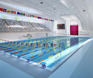 طراحی سه بعدی استادیوم شنا در 3d MAX
