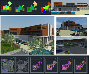 پروژه کامل طراحی بیمارستان 100 تختخوابی پلان،نما،برش،رندر