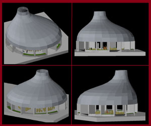 طراحی 3بعدی کلیسای مدرن در اتوکد
