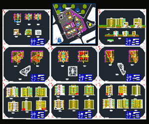 طراحی شهرک مسکونی آپارتمانی و ویلایی به همراه پلان-نما-مقطع- رندر
