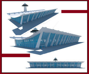 طراحی سه بعدی فرودگاه به همراه برج مراقبت در اسکچاپ