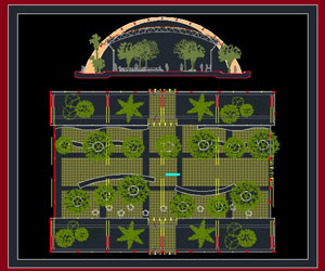 طراحی پارک کوچک به همراه پلان و نمای پارک