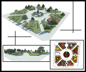 طراحی کامل فضای سبز به همراه پلان و 3بعدی