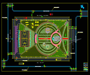 دانلود طراحی کامل پارک بازی در اتوکد به همراه پلان،برش،نما