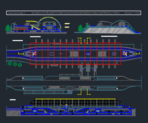 طراحی کامل راه آهن شهری(اتوکد) 